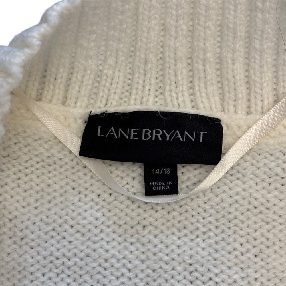 Lane Bryant White Cable Knit Wide Neck Sweater Size 14/16 NWOT - Picture 5 of 5